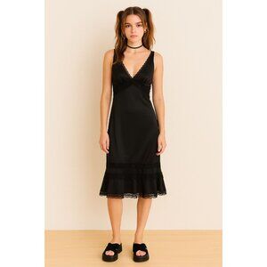 Express Y2K romantic goth midi dress with sheer cutouts and lace detailing 13/14